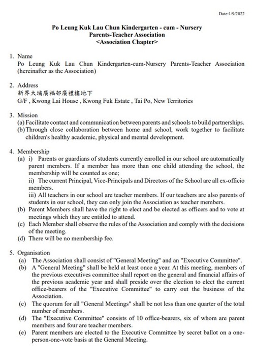 Constitution of Parent-Teacher Association